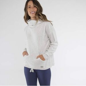 Worn 1x - Carve Designs - Rowayton Cowl Neck - Cloud Heather - Pull over fleece